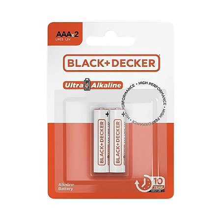 PILHA BLACK DECKER ULTRA ALKALINE AAA C/2 UNIDADES