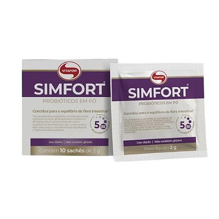 SIMFORT 5 CEPAS PROBIÓTICO EM PÓ C/10 SACHÊS DE 2G. VITAFOR ORIGINAL