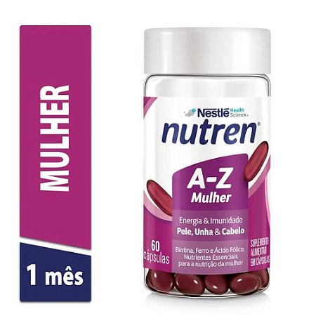 NUTREN NESTLE A-Z MULHER SUPLEMENTO ALIMENTAR ENERGIA & IMUNIDADE C/60 CÁPSULAS