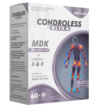 CONDROLESS ULTRA MDK SUPLEMENTO ALIMENTAR C/60+10 COMPRIMIDOS METALAB