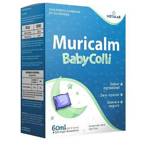MURICALM BABY COLLI SUPLEMENTO ALIMENTAR SUSPENSÃO 60ML + SERINGA DOSADORA METALAB