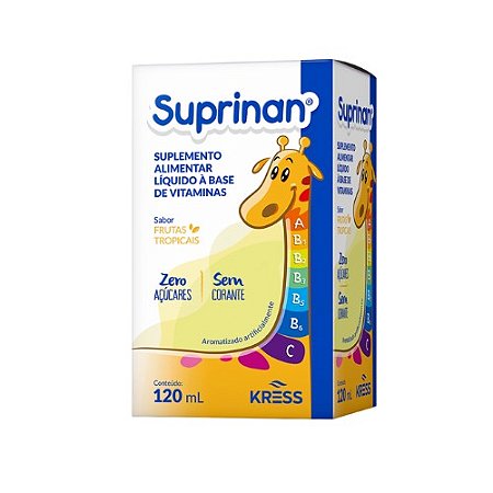 SUPRINAN SUPLEMENTO ALIMENTAR INFANTIL 120ML SB.FRUTAS TROPICAIS KRESS