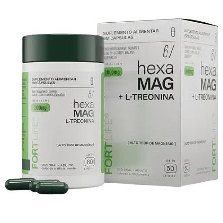 HEXA MAG + L-TREONINA 1000MG C/60 CÁPSULAS FORTLIFE