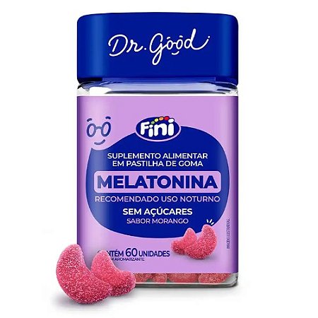 MELATONINA FINI DR.GOOD  SUPLEMENTO ALIMENTAR C/60 GOMAS SB.MORANGO