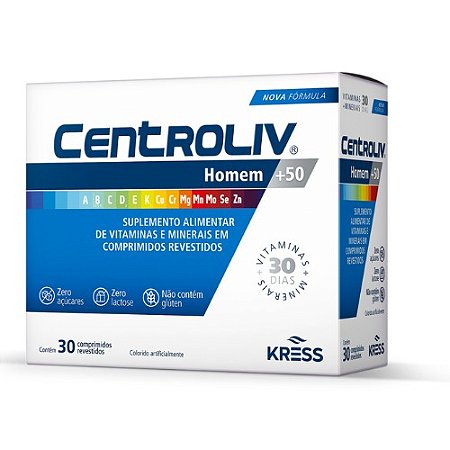 CENTROLIV HOMEM +50 SUPLEMENTO ALIMENTAR KRESS C/30 COMPRIMIDOS