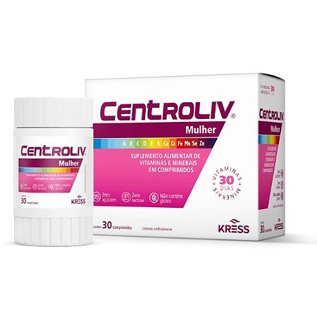 CENTROLIV MULHER SUPLEMENTO ALIMENTAR KRESS C/30 COMPRIMIDOS