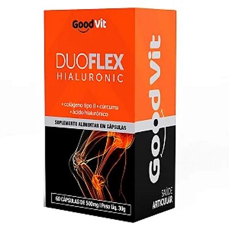 DUO FLEX HIALURONIC GOODVIT SUPLEMENTO ALIMENTAR C/60 CÁPSULAS