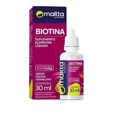 BIOTINA GOTAS SUPLEMENTO ALIMENTAR DUOM / MALTTA 30ML SB.FRUTAS VERMELHAS