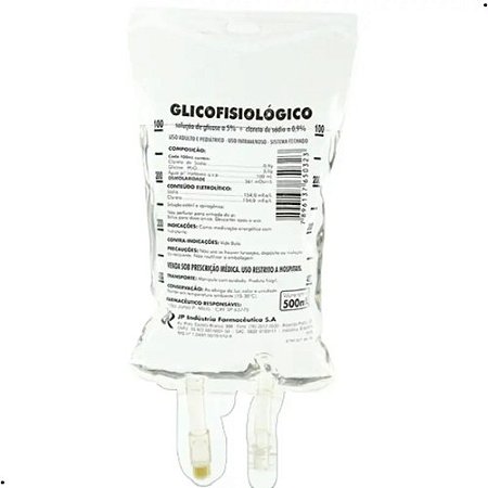 GLICOFISIOLÓGICO SOLUÇÃO GLICOSADA 5% + CLORETO DE SÓDIO 0,9% 500ML JP