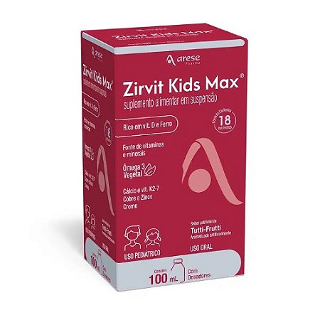 ZIRVIT KIDS MAX SUPLEMENTO ALIMENTAR 100ML SB.TUTTI-FRUTTI