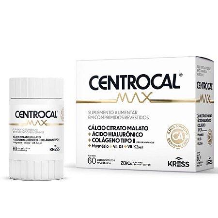 CENTROCAL MAX SUPLEMENTO ALIMENTAR C/60 COMP.REVESTIDOS KRESS