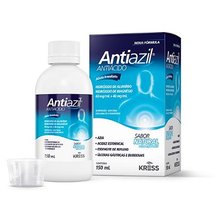 ANTIAZIL ANTIÁCIDO SUSPENSÃO KRESS 150ML SB. NATURAL
