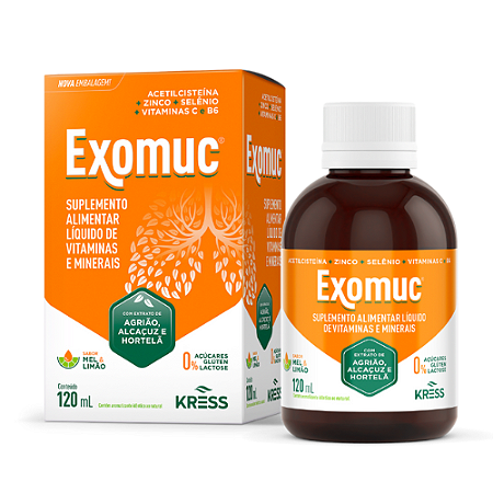 EXOMUC SUPLEMENTO ALIMENTAR KRESS 120ML SB.MEL E LIMÃO