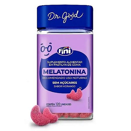 MELATONINA FINI DR.GOOD SUPLEMENTO ALIMENTAR C/120 GOMAS SB. MORANGO