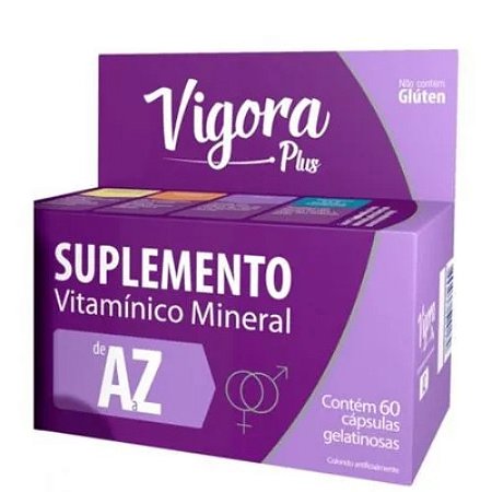 VIGORA PLUS A-Z SUPLEMENTO ALIMENTAR C/60 CÁPSULAS MOLES