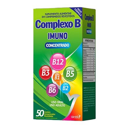 COMPLEXO B IMUNO CONCENTRADO AIRELA C/50 COMPRIMIDOS REVESTIDOS