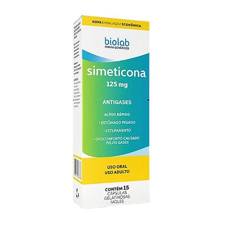 SIMETICONA 125MG C/15 CÁPSULAS GELATINOSAS MOLES BIOLAB