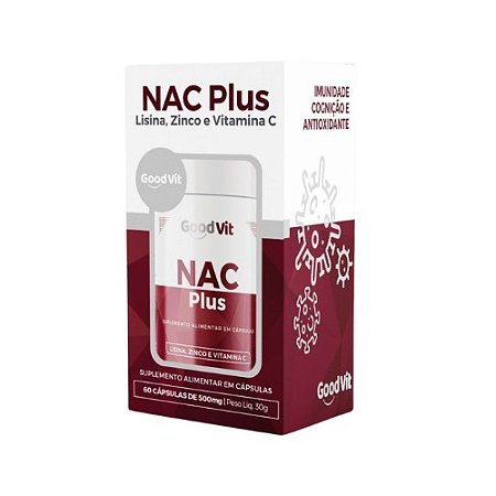 NAC PLUS SUPLEMENTO ALIMENTAR GOODVIT C/60 CÁPSULAS