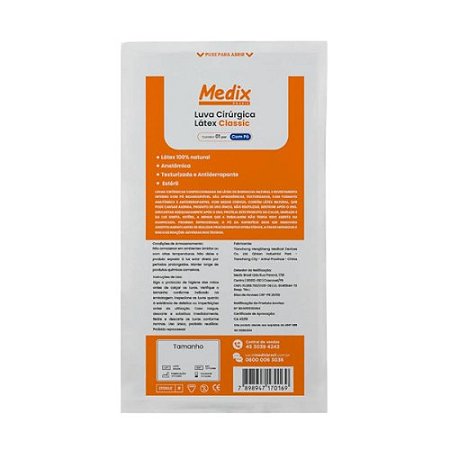 LUVA CIRÚRGICA LÁTEX CLASSIC ESTÉRIL MEDIX