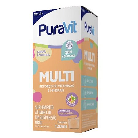 PURAVIT MULTI SUPLEMENTO ALIMENTAR 120ML SB.FRUTAS + 10ML GRÁTIS
