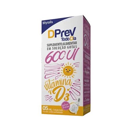 DPREV TODO DIA 600UI VITAMINA D3 SUPLEMENTO ALIMENTAR GOTAS 5ML + 2 ML GRÁTIS