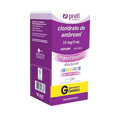 CLORIDRATO DE AMBROXOL 15MG/5ML XAROPE EXPECTORANTE 120ML SB.TUTTI-FRUTTI ( PRATI )