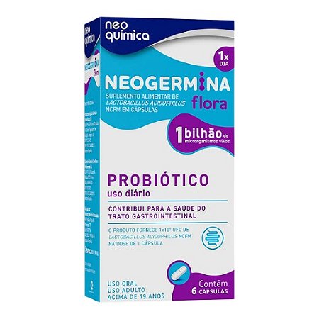 NEOGERMINA FLORA 1 BILHÃO PROBIÓTICO DIÁRIO C/6 CÁPSULAS