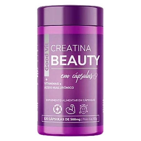 CREATINA BEAUTY SUPLEMENTO ALIMENTAR 500MG GOODVIT C/120 CÁPSULAS