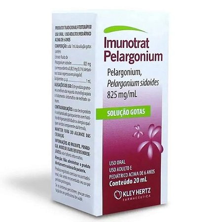 IMUNOTRAT PELARGONIUM 825MG/ML SOLUÇÃO GOTAS 20ML