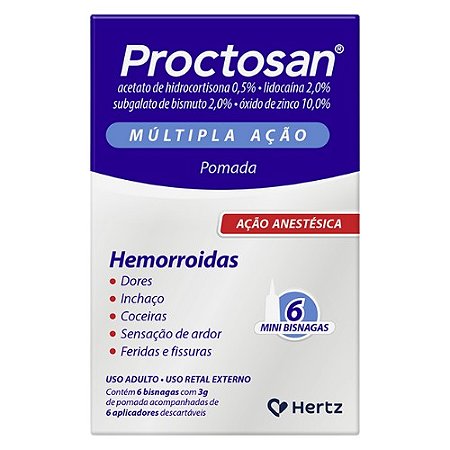 PROCTOSAN MULTIPLA AÇÃO POMADA C/6 MINI BISNAGAS