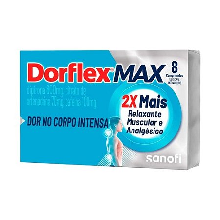 DORFLEX MAX 2XMAIS C/8 COMPRIMIDOS