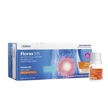 FLORAX SM SUSPENSÃO ORAL 50MILHÕES/ML 5 FLACONETES DE 5ML SB.FRAMBOESA