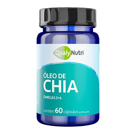 ÓLEO DE CHIA + ÔMEGA 3+6 SUPLEMENTO ALIMENTAR QUALYNUTRI C/60 CÁPSULAS