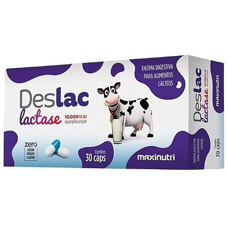 DESLAC LACTASE 10.000U.FCC SUPLEMENTO ALIMENTAR EM LACTASE C/30 CÁPSULAS ( ASPERGILLUS ORYZAE )