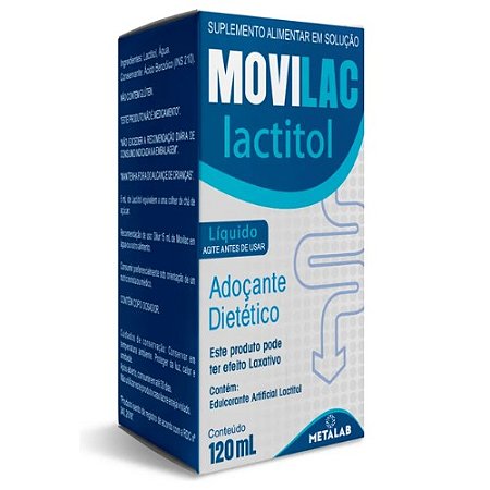 MOVILAC LACTITOL SUPLEMENTO ALIMENTAR ADOÇANTE DIETÉTICO 120ML