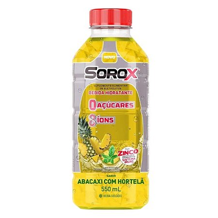 SOROX BEBIDA HIDRATANTE FR.C/550ML SB.ABACAXI COM HORTELÃ