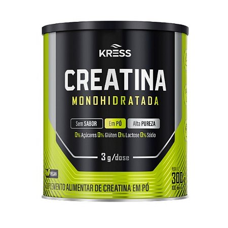 CREATINA MONOIDRATDA KRESS 300G. + GRÁTIS 150G. SEM SABOR ( PRODUTO COM CERTIFICADO PUREZA )