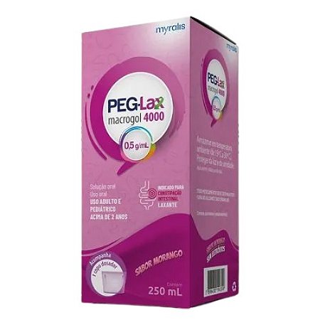 PEG-LAX 4000 0,5G/ML SOLUÇÃO ORAL 250ML SB.MORANGO ( MACROGOL )