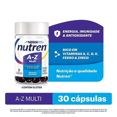 NUTREN MULTI A-Z SUPLEMENTO ALIMENTAR NESTLE C/30 CÁPSULAS