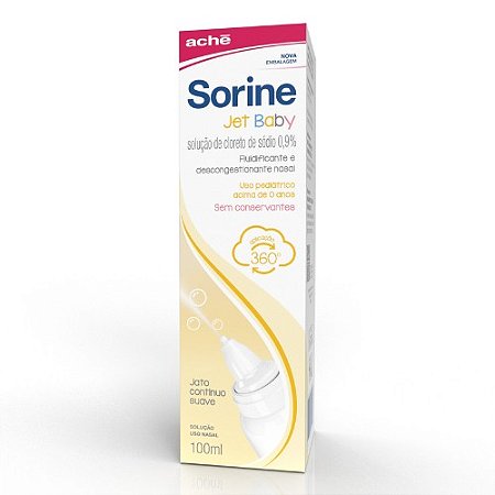 SORINE JET BABY 360º SEM CONSERVANTES JATO CONTÍNUO SUAVE 100ML ( CLORETO SÓDIO )