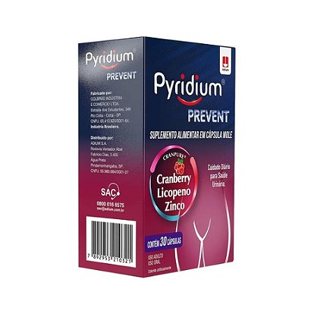 PYRIDIUM PREVENT SUPLEMENTO ALIMENTAR C/30 CÁPSULAS ( CRANBERRY LICOPENO ZINCO )
