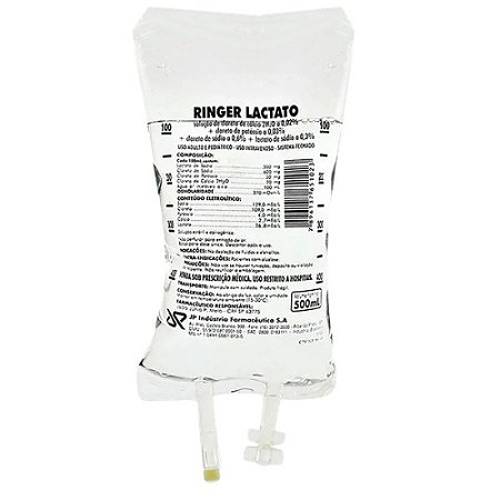 RINGER LACTATO 550 ML USO INTRAVENOSO JP