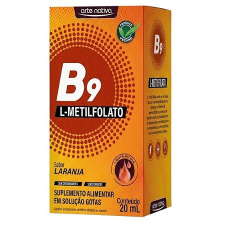 L-METILFOLATO B9 SUPLEMENTO ALIMENTAR ARTE NATIVA 20ML SB.LARANJA