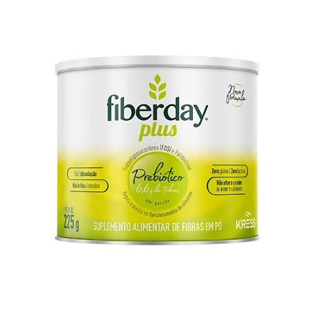 FIBERDAY PLUS SUPLEMENTO ALIMENTAR DE FIBRAS EM PÓ PREBIÓTICO LATA 225G