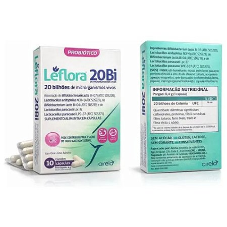 LEFLORA 20BI MICRORGANISMOS VIVOS PROBIÓTICO SUPLEMENTO ALIMENTAR C/10 CÁPSULAS