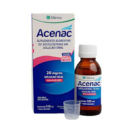 ACENAC 20MG SOLUÇÃO ORAL SUPLEMENTO ALIMENTAR ACETILCISTEINA 120ML SB.TUTTI-FRUTTI