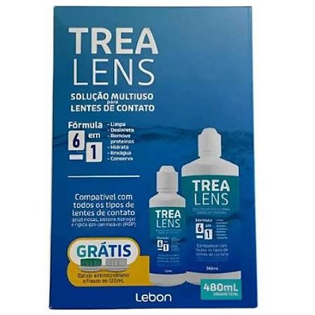 TREA LENS SOLUÇÃO MULTIUSO PARA LENTE DE CONTATO 6 EM 1 480ML