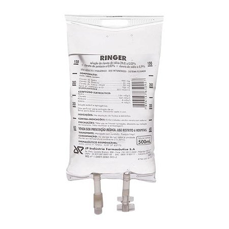RINGER C/FISIOLÓGICO SOLUÇÃO INTRAVENOSO 500ML JP FARMA