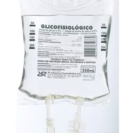 GLICOFISIOLÓGICO SOLUÇÃO GLICOSADA 5% + CLORETO DE SÓDIO 0,9% 250ML JP FARMA