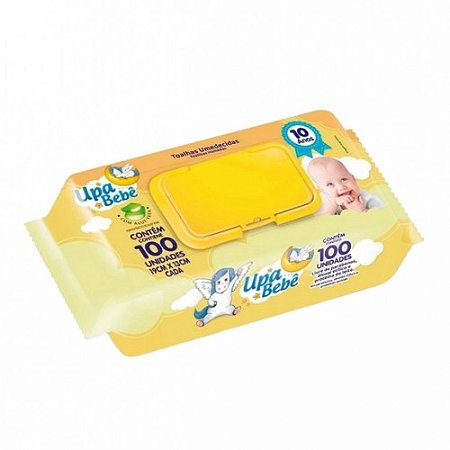 TOALHAS UMEDECIDAS UPA BEBÊ C/ALOE VERA C/100 UNIDADES 19CM X 13CM